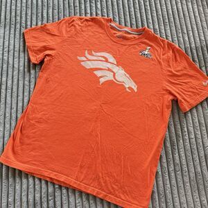 NIKE DENVER BRONCOS NFL FOOTBALL SUPER BOWL T SHIRT Mens XLSilver Metallic Print